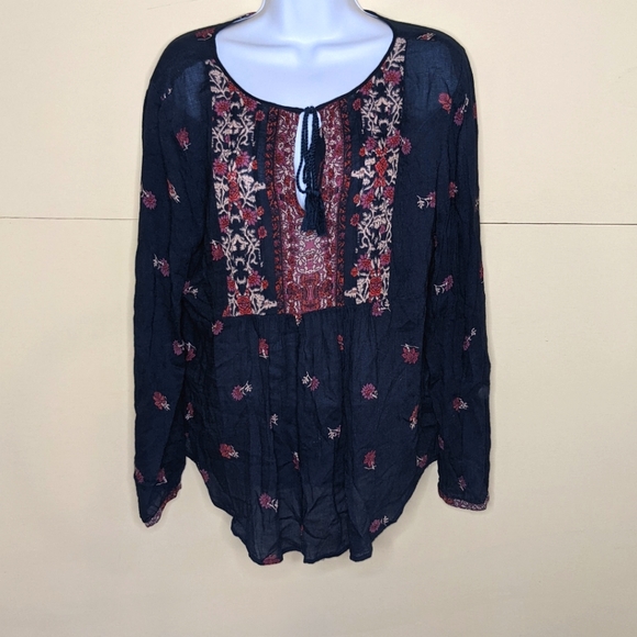 Lucky Brand Women's Long Sleeve Boho Blouse